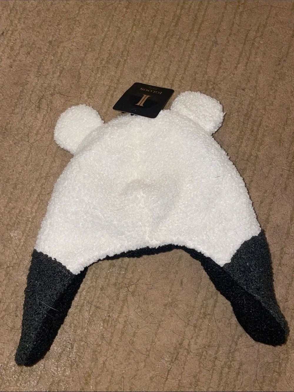 Igloos Plush White Teddy Hat with Tag